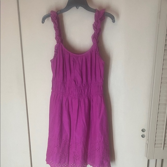 Old Navy Fuchsia flutter strap gathered waist mini dress size large / tall - Picture 1 of 7
